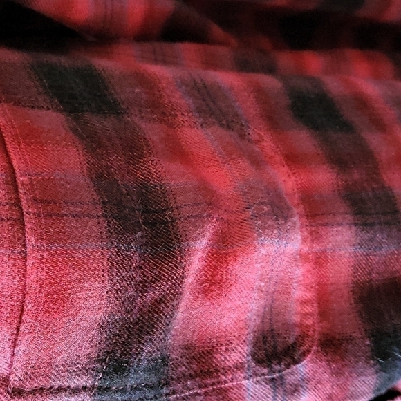 American Eagle Ahh-Mazingly Soft Boyfriend fit red plaid flannel button … - Picture 5 of 11
